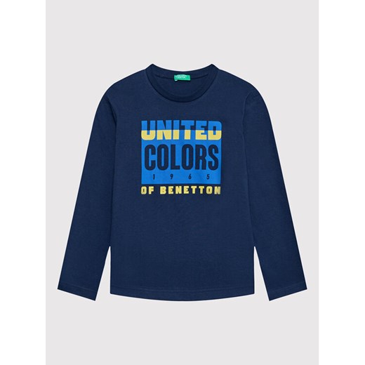 United Colors Of Benetton Bluzka 3I1XC105U Granatowy Regular Fit ze sklepu MODIVO w kategorii T-shirty chłopięce - zdjęcie 182656234