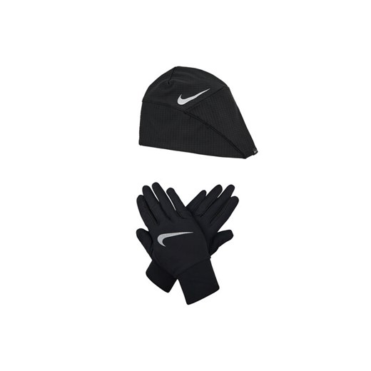 Nike Zestaw Czapka i Rękawiczki N1000594 Czarny ze sklepu MODIVO w kategorii Komplety czapka i szalik damskie - zdjęcie 182656272