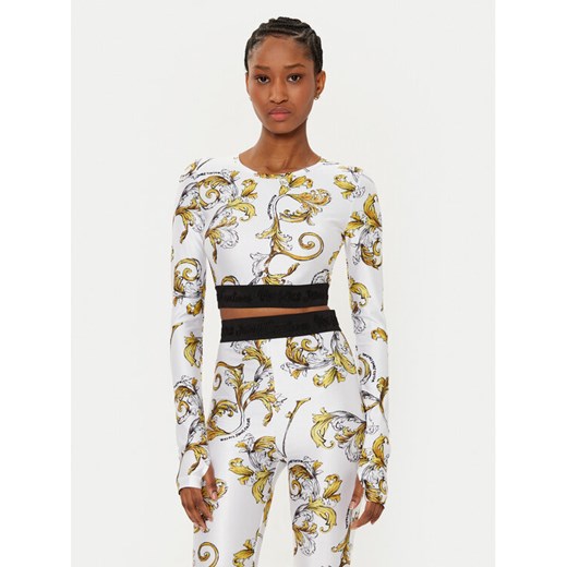 Versace Jeans Couture Bluzka 78HAH218 Biały Slim Fit ze sklepu MODIVO w kategorii Bluzki damskie - zdjęcie 182656284