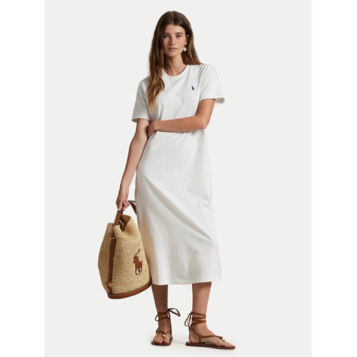 Polo Ralph Lauren Sukienka codzienna 211971066002 Biały Straight Fit ze sklepu MODIVO w kategorii Sukienki - zdjęcie 182656382