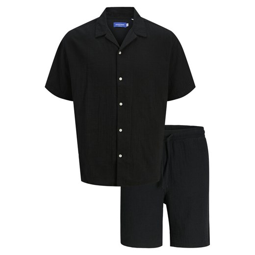 Jack&Jones Komplet koszula i szorty materiałowe Easter 12281255 Czarny Relaxed XL MODIVO