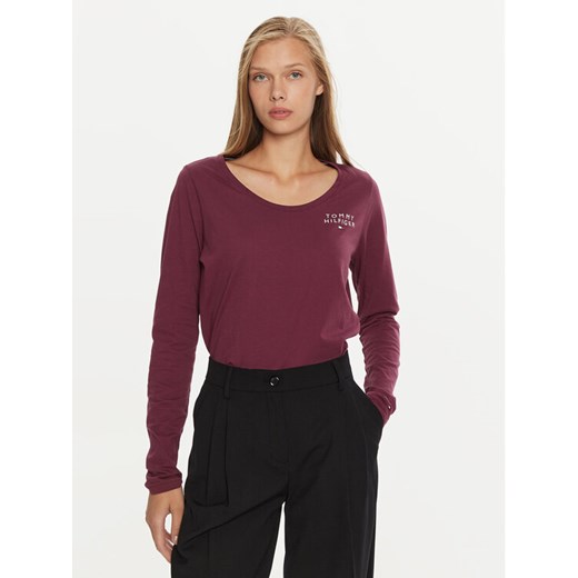 Tommy Hilfiger Bluzka UW0UW05224 Fioletowy Regular Fit ze sklepu MODIVO w kategorii Bluzki damskie - zdjęcie 182656473