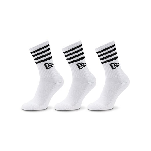 New Era Zestaw 3 par wysokich skarpet unisex Stripe Crew 13113626 Biały ze sklepu MODIVO w kategorii Skarpetki damskie - zdjęcie 182656641