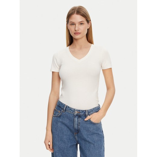 Guess T-Shirt O5GI00 KBBU1 Écru Boxy Fit ze sklepu MODIVO w kategorii Bluzki damskie - zdjęcie 182656672