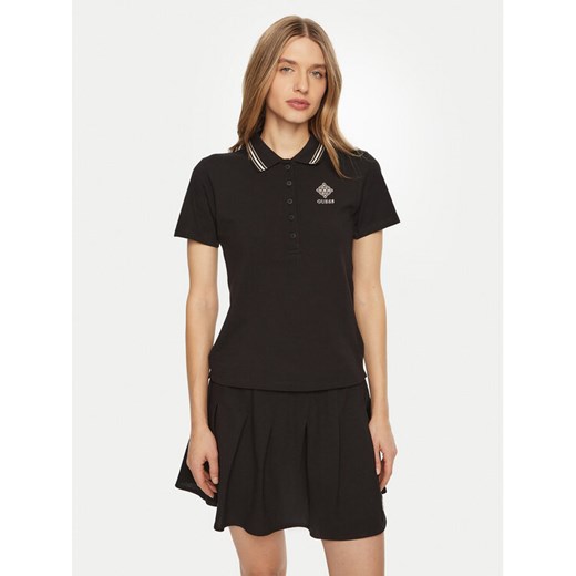 Guess Polo V5RP02 KCOK1 Granatowy Regular Fit ze sklepu MODIVO w kategorii Bluzki damskie - zdjęcie 182656761
