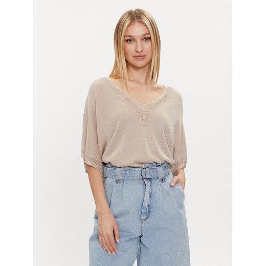 Morgan Bluzka 241-MCHRIS Beżowy Relaxed Fit ze sklepu MODIVO w kategorii Bluzki damskie - zdjęcie 182656803