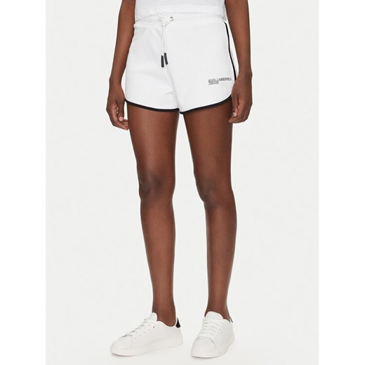 KARL LAGERFELD Szorty sportowe A2W10095 Biały Regular Fit ze sklepu MODIVO w kategorii Szorty - zdjęcie 182656852