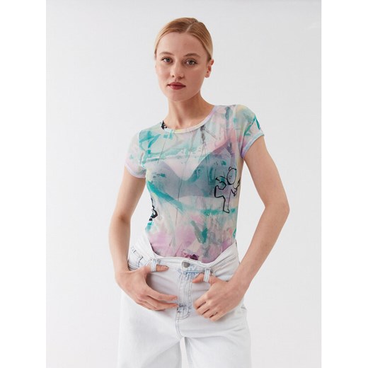 Guess T-Shirt W3YI70 KBAH2 Niebieski Slim Fit ze sklepu MODIVO w kategorii Bluzki damskie - zdjęcie 182656871