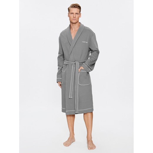 Calvin Klein Underwear Szlafrok 000NM2504E Szary ze sklepu MODIVO w kategorii Szlafroki męskie - zdjęcie 182656890
