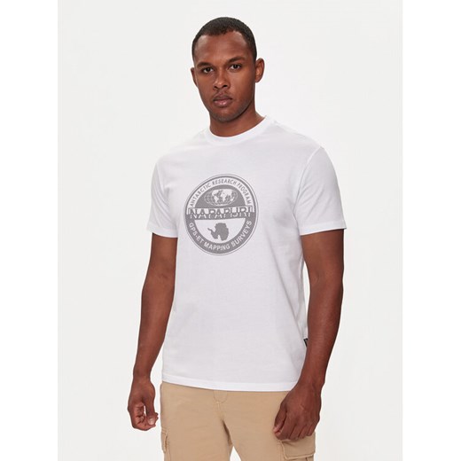 Napapijri T-Shirt S-Bollo NP0A4I3C Biały Regular Fit ze sklepu MODIVO w kategorii T-shirty męskie - zdjęcie 182656914