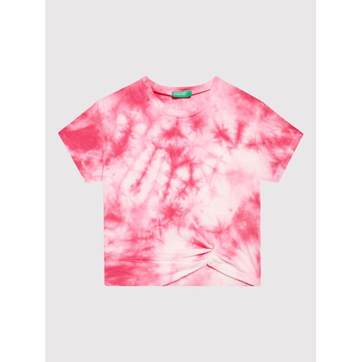 United Colors Of Benetton T-Shirt 3085C104S Różowy Regular Fit ze sklepu MODIVO w kategorii Bluzki dziewczęce - zdjęcie 182657160
