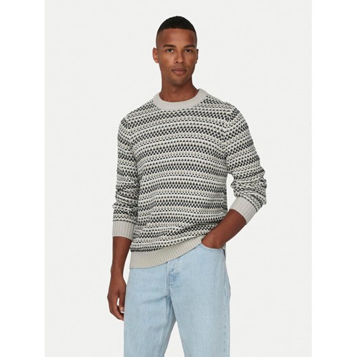 Only & Sons Sweter Musa 22027268 Beżowy Regular Fit ze sklepu MODIVO w kategorii Swetry męskie - zdjęcie 182657352