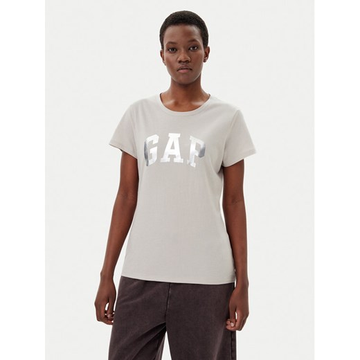 Gap T-Shirt 729555-09 Beżowy Regular Fit ze sklepu MODIVO w kategorii Bluzki damskie - zdjęcie 182657560