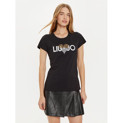 Liu Jo T-Shirt WF4416 JS923 Czarny Regular Fit ze sklepu MODIVO w kategorii Bluzki damskie - zdjęcie 182657561