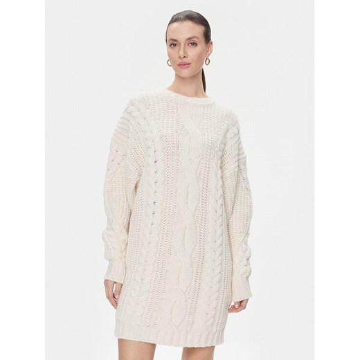MVP Wardrobe Sukienka dzianinowa Visconti MVPI3AK055.0XXXXXX Écru Relaxed Fit ze sklepu MODIVO w kategorii Sukienki - zdjęcie 182657604