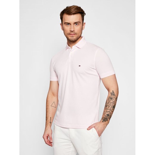 Tommy Hilfiger Polo 1985 MW0MW17770 Różowy Regular Fit ze sklepu MODIVO w kategorii T-shirty męskie - zdjęcie 182657612