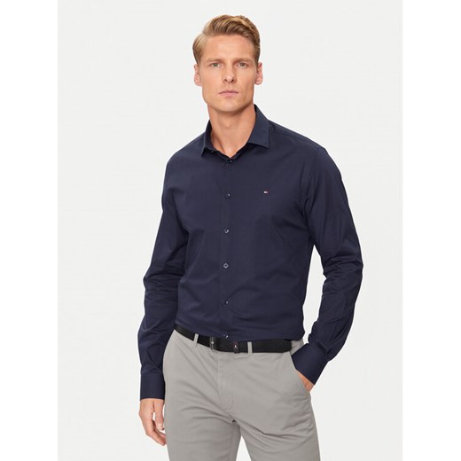 Tommy Hilfiger Koszula MW0MW38347 Granatowy Slim Fit ze sklepu MODIVO w kategorii Koszule męskie - zdjęcie 182657623