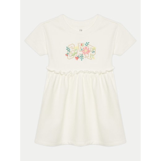 Gap Sukienka codzienna 736116-01 Écru Regular Fit ze sklepu MODIVO w kategorii Sukienki dziewczęce - zdjęcie 182657713