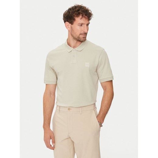 Boss Polo Passenger 50507803 Beżowy Slim Fit ze sklepu MODIVO w kategorii T-shirty męskie - zdjęcie 182657714