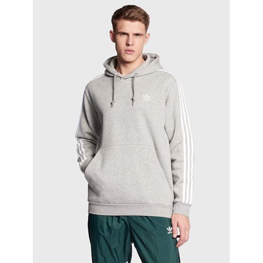 adidas Bluza adicolor Classics 3-Stripes IA6347 Szary Regular Fit ze sklepu MODIVO w kategorii Bluzy męskie - zdjęcie 182657742