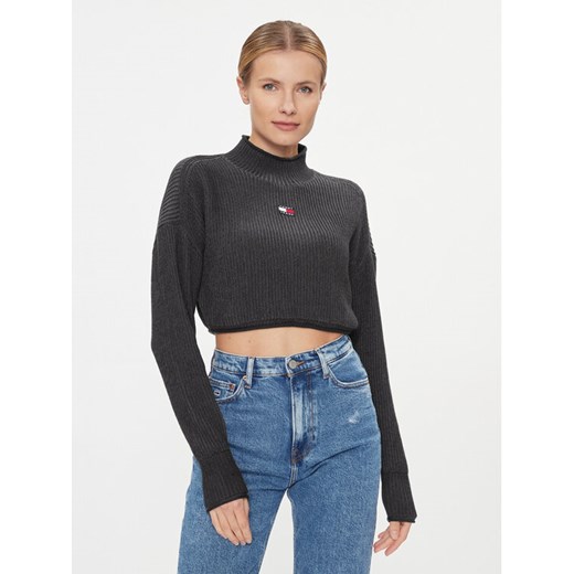 Tommy Jeans Sweter Badge DW0DW16519 Czarny Regular Fit ze sklepu MODIVO w kategorii Swetry damskie - zdjęcie 182657763
