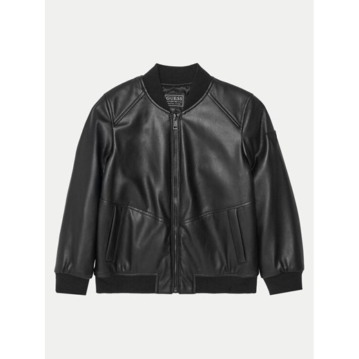 Guess Kurtka z imitacji skóry L5RL08 WH2J0 Czarny Regular Fit ze sklepu MODIVO w kategorii Kurtki chłopięce - zdjęcie 182657781