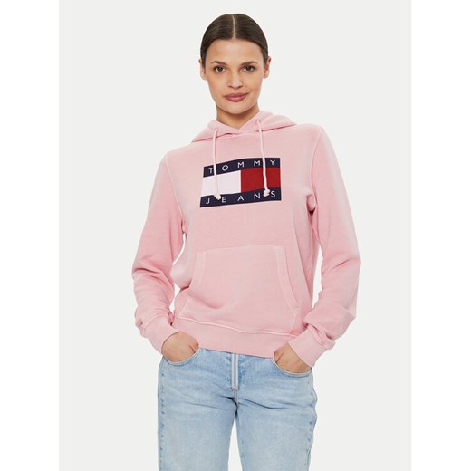 Tommy Jeans Bluza Flag DW0DW18654 Różowy Regular Fit ze sklepu MODIVO w kategorii Bluzy damskie - zdjęcie 182657880