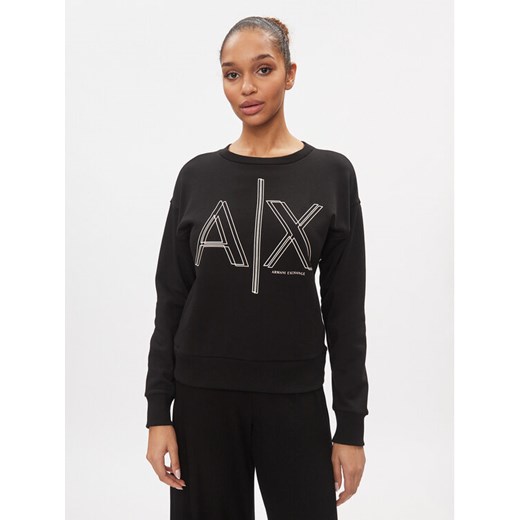 Armani Exchange Bluza 3DYM11 YJEBZ 1200 Czarny Regular Fit ze sklepu MODIVO w kategorii Bluzy damskie - zdjęcie 182657990