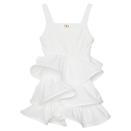 TWINSET Sukienka elegancka 251GJ2428 Biały Regular Fit ze sklepu MODIVO w kategorii Sukienki dziewczęce - zdjęcie 182658014