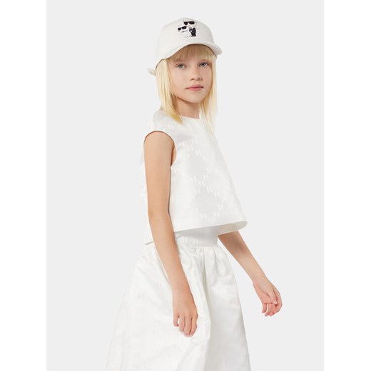 Karl Lagerfeld Kids Bluzka Z30117 D Écru Regular Fit ze sklepu MODIVO w kategorii Bluzki dziewczęce - zdjęcie 182658081