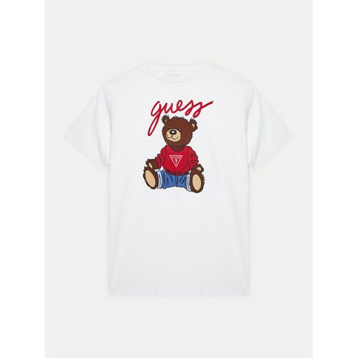 Guess T-Shirt H4BJ06 I3Z14 Biały Regular Fit ze sklepu MODIVO w kategorii Bluzki dziewczęce - zdjęcie 182658121