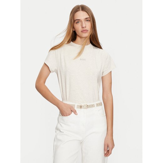 Boss T-Shirt Bea 50525711 Écru Regular Fit ze sklepu MODIVO w kategorii Bluzki damskie - zdjęcie 182658214