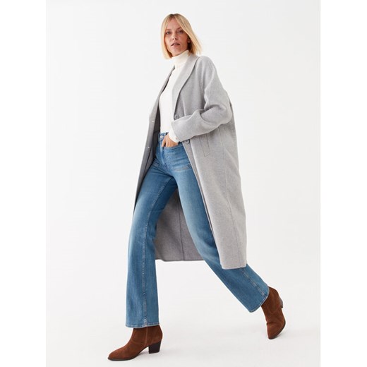 American Vintage Płaszcz wełniany Dadoulove DADO17HCH23 Szary Relaxed Fit ze sklepu MODIVO w kategorii Płaszcze damskie - zdjęcie 182658432