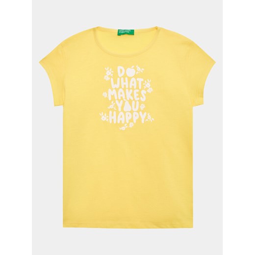 United Colors Of Benetton T-Shirt 3096G1095 Żółty Regular Fit ze sklepu MODIVO w kategorii Koszulki niemowlęce - zdjęcie 182658603