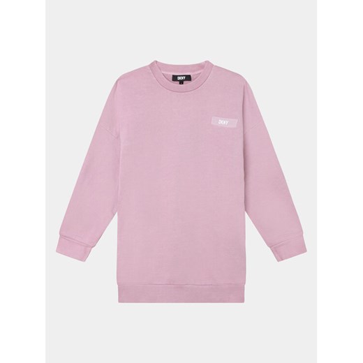 DKNY Sukienka dzianinowa D32887 S Różowy Regular Fit ze sklepu MODIVO w kategorii Sukienki dziewczęce - zdjęcie 182658610