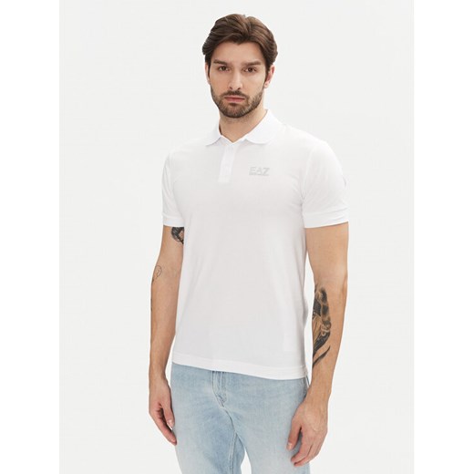 EA7 Emporio Armani Polo 8NPF14 PJVQZ 0100 Biały Regular Fit ze sklepu MODIVO w kategorii T-shirty męskie - zdjęcie 182658723