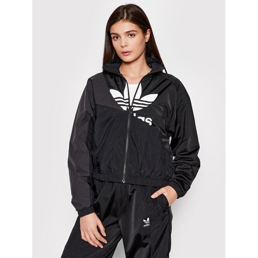 adidas Bluza adicolor Split Trefoil Track HC7056 Czarny Relaxed Fit ze sklepu MODIVO w kategorii Bluzy damskie - zdjęcie 182658741