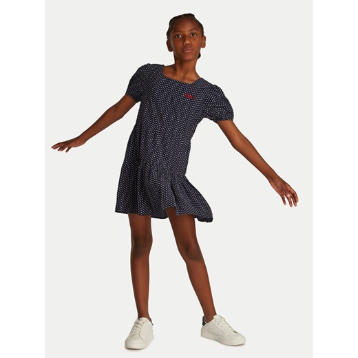 Tommy Hilfiger Sukienka codzienna KG0KG08337 M Granatowy Regular Fit ze sklepu MODIVO w kategorii Sukienki dziewczęce - zdjęcie 182658743