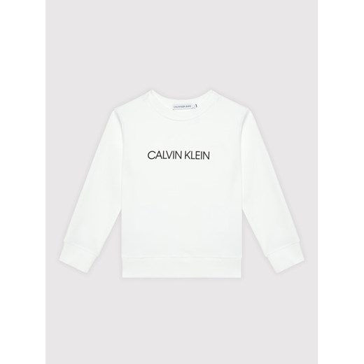Calvin Klein Jeans Bluza Unisex Institutional Logo IU0IU00162 Biały Regular Fit ze sklepu MODIVO w kategorii Bluzy chłopięce - zdjęcie 182658753