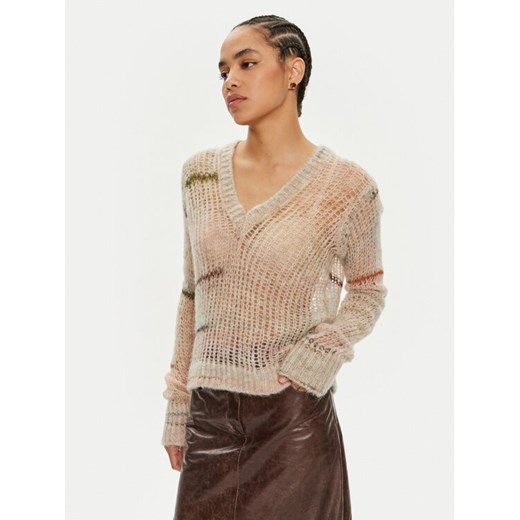 Patrizia Pepe Sweter 8K0228 K178-YA23 Beżowy Regular Fit ze sklepu MODIVO w kategorii Swetry damskie - zdjęcie 182658902