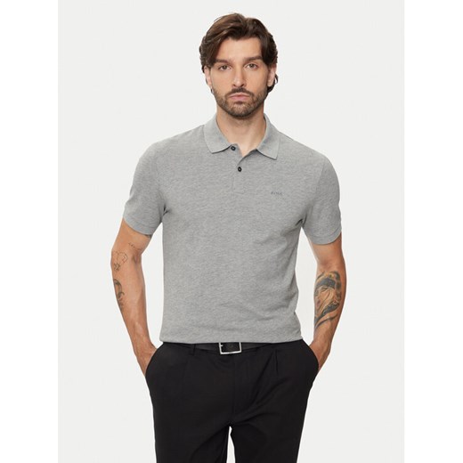 Boss Polo Pallas 50468362 Szary Regular Fit ze sklepu MODIVO w kategorii T-shirty męskie - zdjęcie 182658932