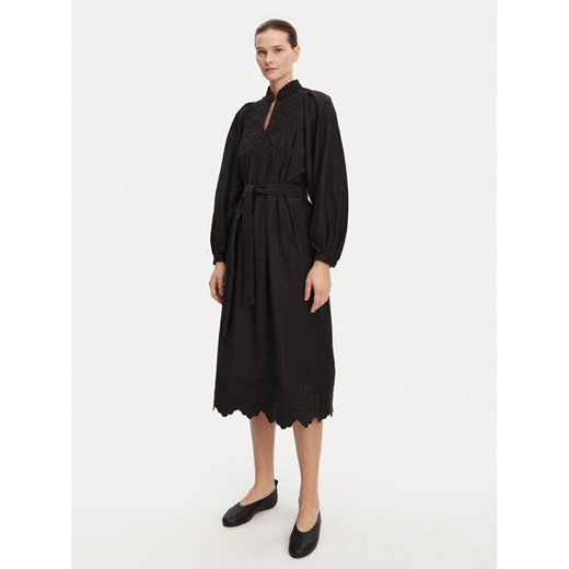Munthe Sukienka koszulowa Fonxo 251130425130 Czarny Loose Fit ze sklepu MODIVO w kategorii Sukienki - zdjęcie 182659074