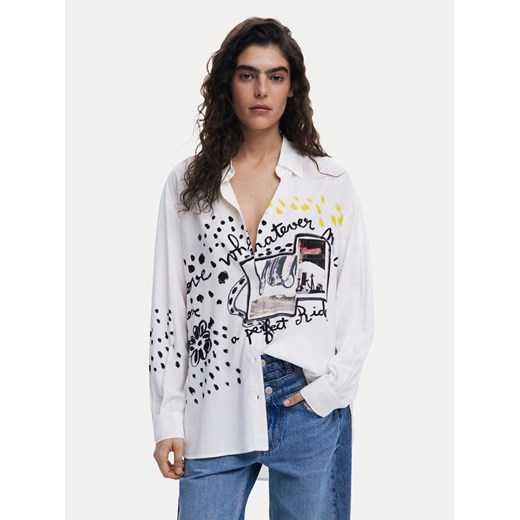 Desigual Koszula Persefone 25SWCW41 Biały Loose Fit ze sklepu MODIVO w kategorii Koszule damskie - zdjęcie 182659092