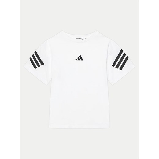 adidas T-Shirt Future Icons 3-Stripes JN8088 Biały Loose Fit ze sklepu MODIVO w kategorii T-shirty chłopięce - zdjęcie 182659112