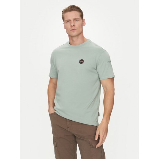 Napapijri T-Shirt S-Badge NP0A4I3N Zielony Regular Fit ze sklepu MODIVO w kategorii T-shirty męskie - zdjęcie 182659183