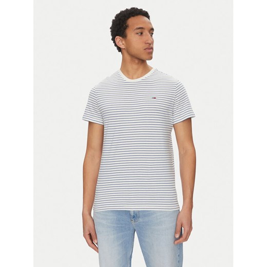 Tommy Jeans T-Shirt DM0DM20377 Niebieski Slim Fit ze sklepu MODIVO w kategorii T-shirty męskie - zdjęcie 182659260