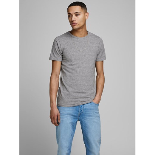 Jack&Jones T-Shirt Basic 12058529 Szary Stretch Fit ze sklepu MODIVO w kategorii T-shirty męskie - zdjęcie 182659262