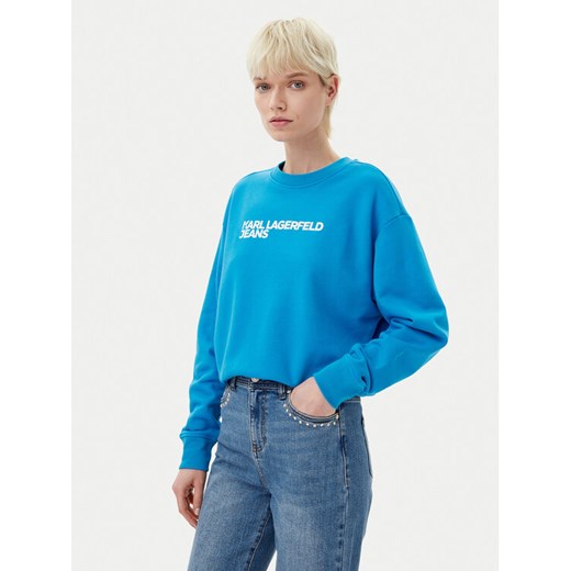 Karl Lagerfeld Jeans Bluza A1W20005 Niebieski Regular Fit ze sklepu MODIVO w kategorii Bluzy damskie - zdjęcie 182659313
