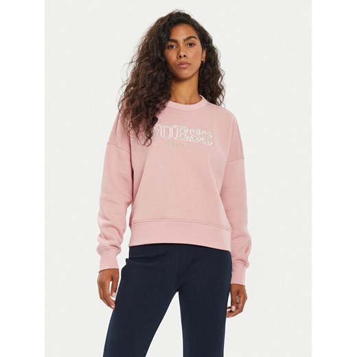Guess Bluza V4BQ03 KCHX0 Różowy Regular Fit ze sklepu MODIVO w kategorii Bluzy damskie - zdjęcie 182659321