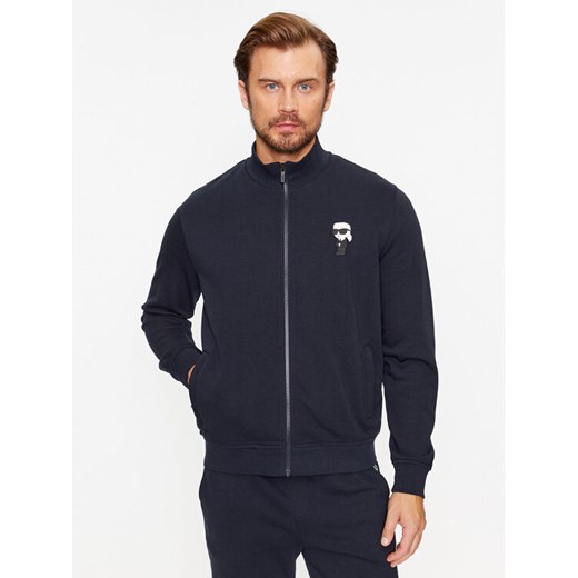 KARL LAGERFELD Bluza Zip 705895 500900 Granatowy Regular Fit ze sklepu MODIVO w kategorii Bluzy męskie - zdjęcie 182659343